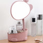 Rotating Vanity Mirror with Storage Home Dormitory Desktop Makeup Mirror Makeup Remover Princess Mirror