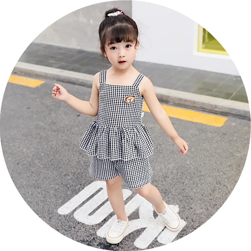 Children's Clothing Summer Clothing Girls Short-sleeved Summer Suit Western Style Shorts Two-piece Set 0-2-5 Years Old Female Baby