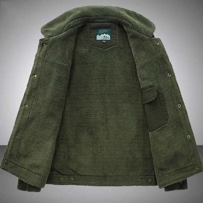 Winter Mens Jacket Large Size M-6XL Plus Velvet Thick Cotton Coat Men Warm Tooling Jacket