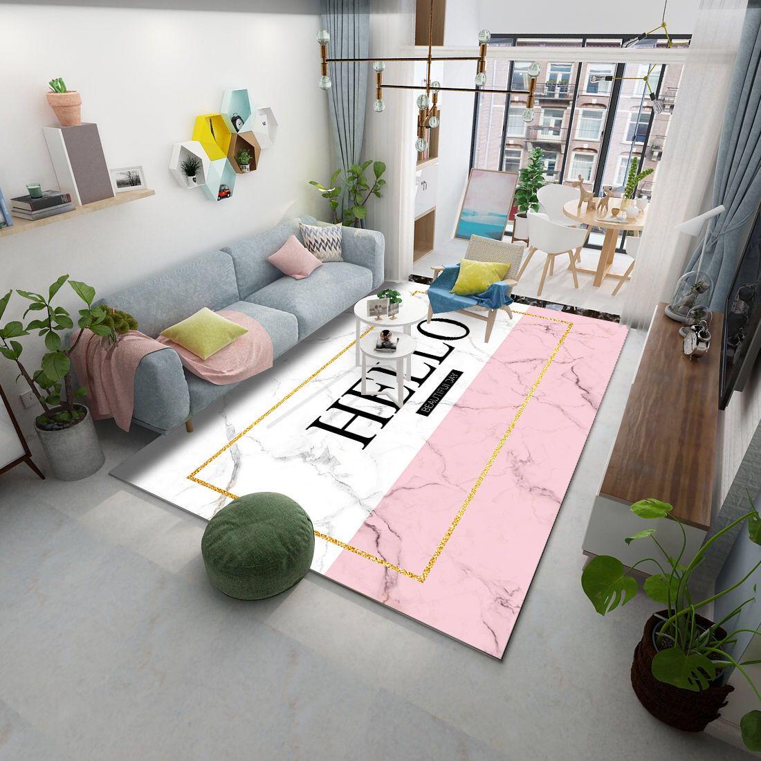 Nordic Living Room Carpet Customizable Bedroom Carpet Sofa Coffee Table Area Rug Study Room Mat