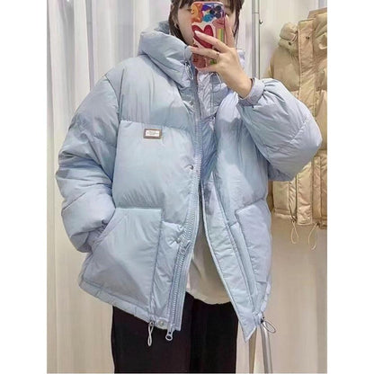 Korean Fashion All-match Casual Hooded Niche Down Jacket Women Short Thick Bread Jacket