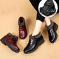 Women's Autumn and Winter Soft Leather Soft Soled Cotton Shoes Large Size Solid Color Snow Boots Casual Flat Bottomed Short Boots