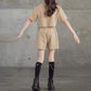 Girls Personality Suit Fashion Trend Heavy Tooling Short-sleeved Two-piece Suit Western Style Parent-child Summer