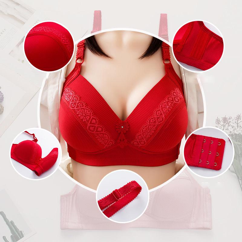 Thin Bra Without Steel Ring Gathered Sexy Bra Ladies Underwear Large-size Exclusive Lightweight Breathable Non-wireless Gathered Underwear