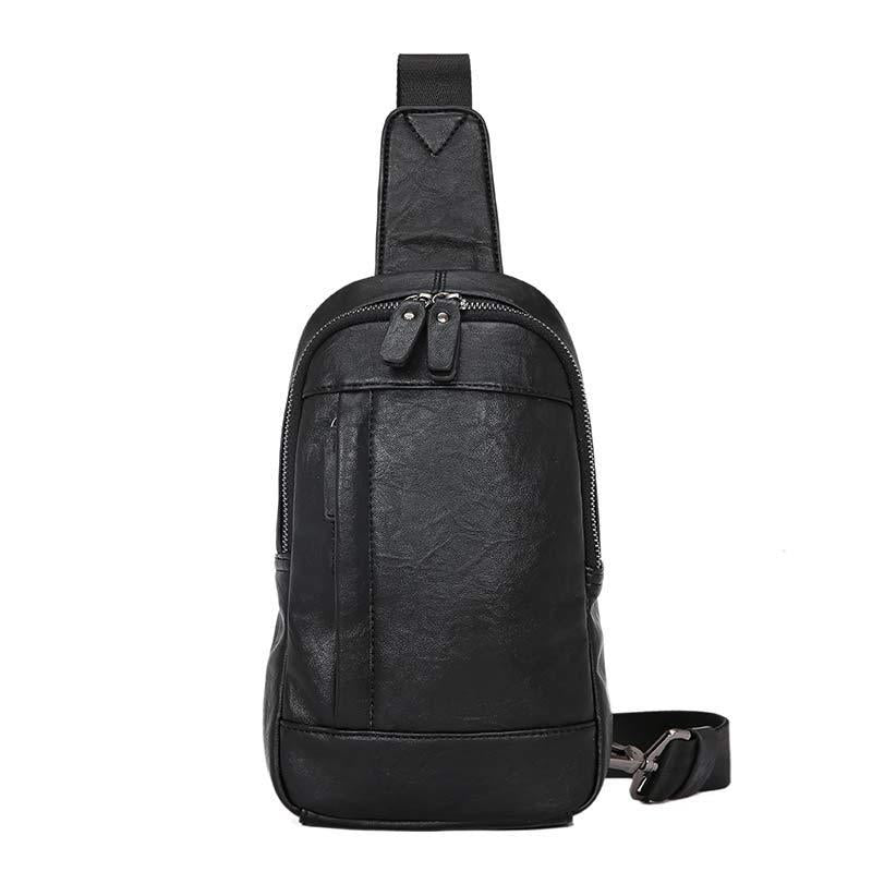 Chest Bag Black Men Waterproof Multi-pocket Crossbody Outdoor Sports and Fitness Shoulder Bag