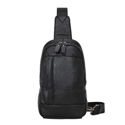 Chest Bag Black Men Waterproof Multi-pocket Crossbody Outdoor Sports and Fitness Shoulder Bag
