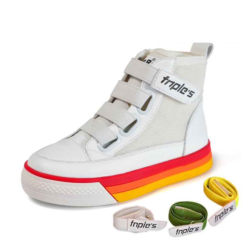 Children High Sneakers Summer Female Shoes White Sneakers Mesh Breathable Feminino