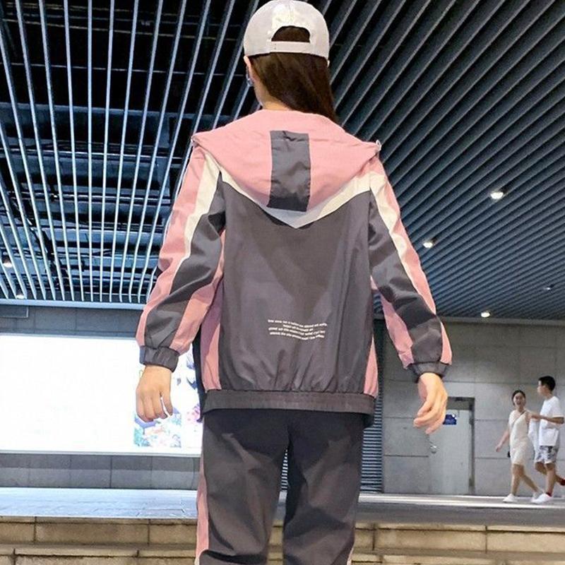 Autumn and Winter Sports Suit Female Casual Loose Student Two-piece Gym Fitness Suit Couples Wear Yoga Clothes Sportswear Sets