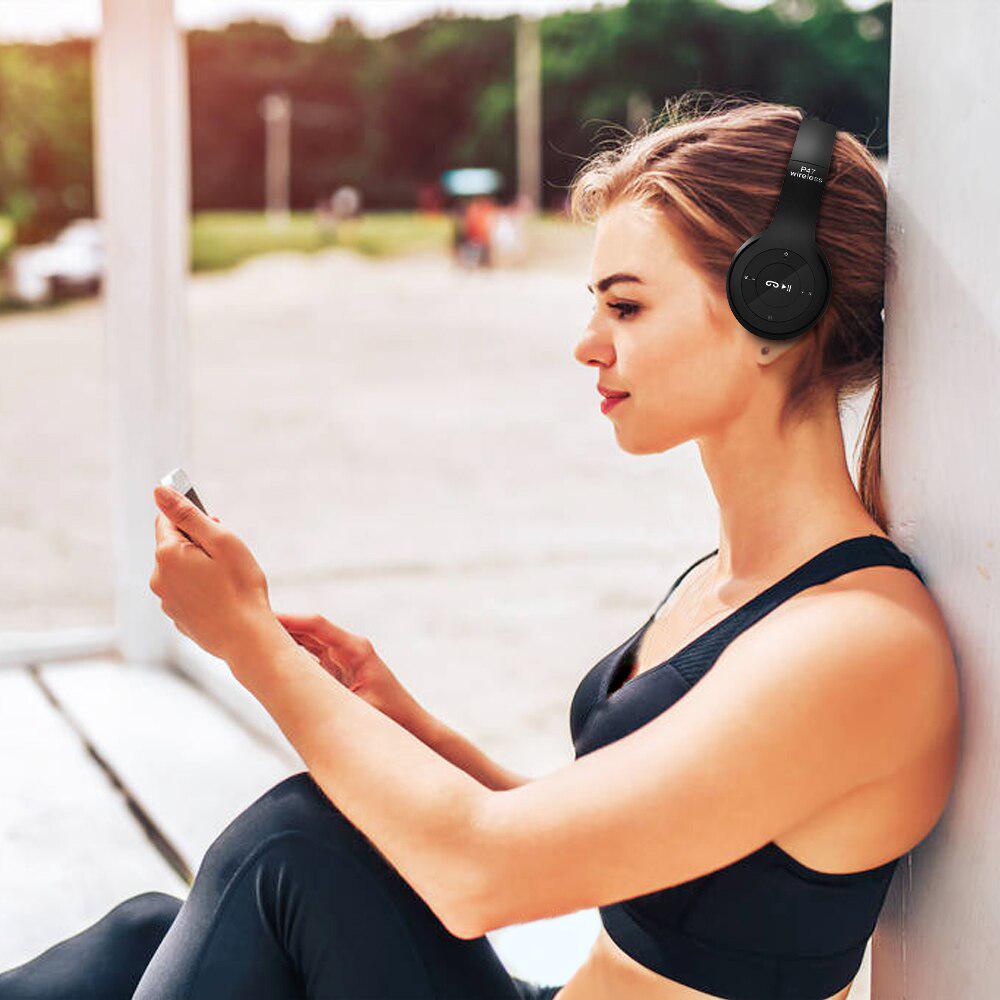 Wireless Headset Bluetooth Foldable Earphone with Mic FM Radio Strong Bass Music For Phone Pad PS4
