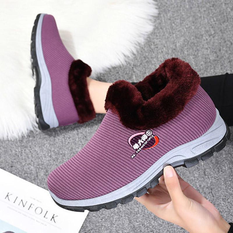 Autumn and Winter Cloth Shoes Women's Cotton Shoes Plus Velvet Thick Non-slip Cotton Shoes Mother Shoes