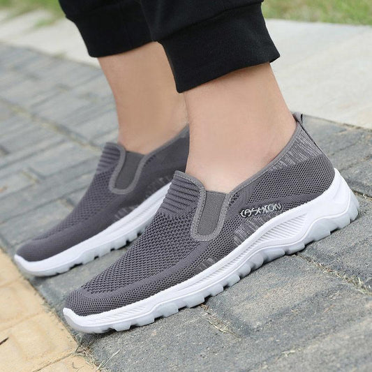 Men's Spring and Summer Breathable Deodorant Casual Sports Shoes Running Shoes Trend All-match Flying Mesh Shoes
