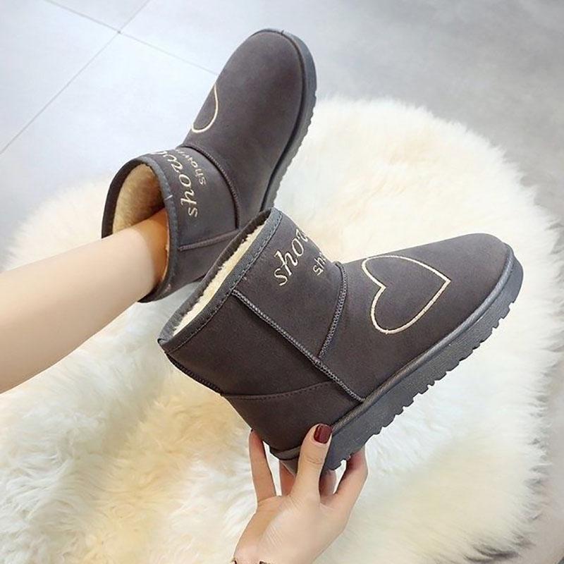 Short Tube Snow Boots Women Winter Flat Bottom All-match Plus Velvet Warm Cute Cotton Shoes Small Boots