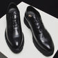 Men's Thick-soled Plaid Leather Shoes Leather Pointed Toe British Business Shoes Casual Shoes Formal Wear Men's Shoes Wedding Husband Shoes Dad Shoes