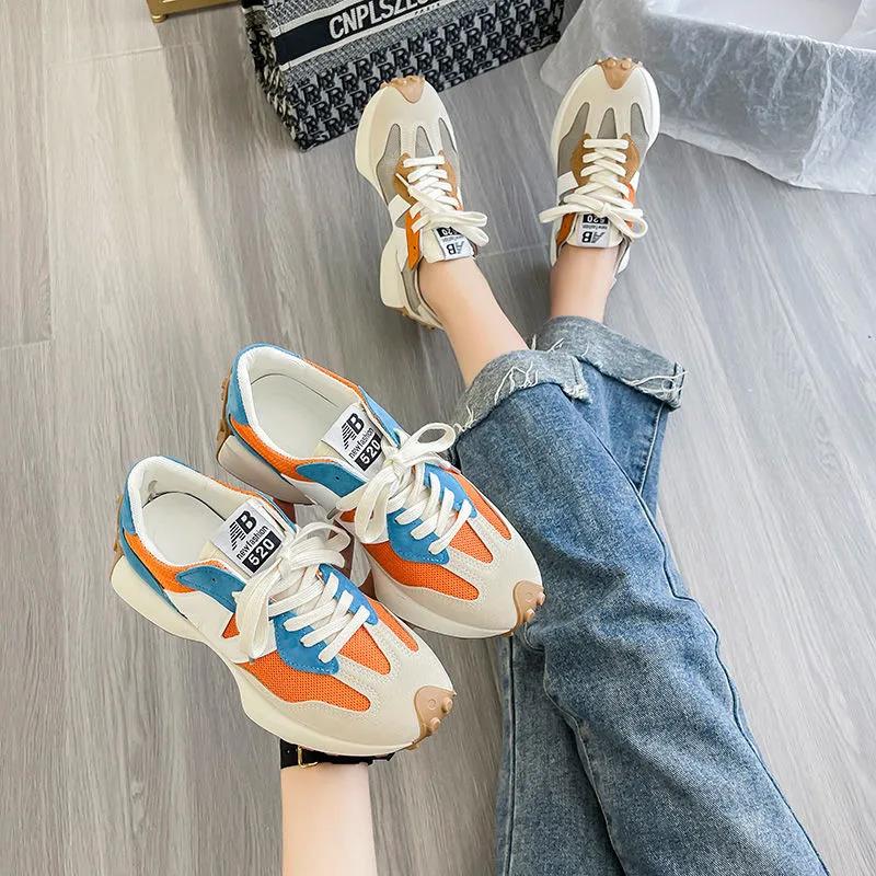 Xiaoman Waist Forrest Gump Shoes Female Korean Version of Thick-soled Mesh Breathable Old Shoes Student Casual Sports Shoes