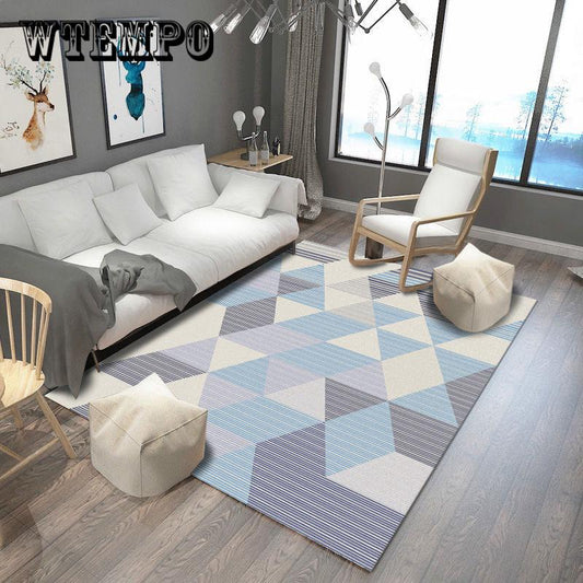 Geometric Flower Carpets for Living Room Anti-Slip Soft Bedroom Floor Mats Doormat Large Size