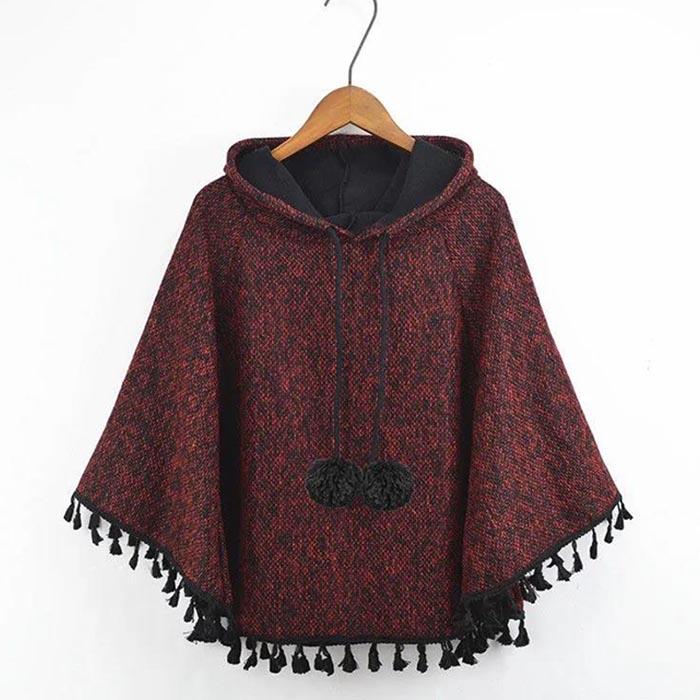 Fashion Women Coat and Capes Pullover Cape Women Winter Wraps Shawl Knitted Cloak Ponchos Women Autumn Winter