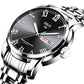 Men Mechanical Watch Date Calender Wristwarch Fashion Stainless Steel Watches