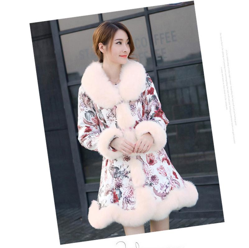 Winter Fashion Fox Fur Grass Woman Coat Plush Thickening Medium Length Women's Leather Coat Medium Length Plush Thin Rabbit Hair Coat Plus Size