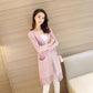 Women's Autumn Mid-length Tassel Cardigan Sweater Spring Large Size Solid Color Casual Sweater Coats