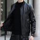Autumn and Winter Leather Jacket Men's Fleece Leather Jacket Korean Version Slim PU Leather Jacket Men's Leather Jacket