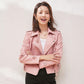 Women's Leather Jacket Women's 2021 Spring and Autumn Short Slim Washed PU Leather Jacket