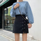 Sexy Strappy Skirt High Waist A-line Skirt College Style Slim Skirt Bag Hip Summer Mini Skirt