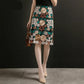 Exquisitely Floral Embroidered Water-soluble Lace Skirt Women's Knee Skirt High-quality Mesh Bag Hip A-line Skirt Retro Pattern Mid-length Skirt