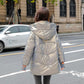 Women's Winter Korean Loose Quilted Coat Warm Stand-collar Down Jacket Women's Glossy Mid-length Down Jacket