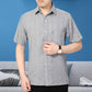 Men's Summer Short-sleeved Shirts Middle-aged and Elderly Short-sleeved Loose Cotton and Linen Middle-aged and Elderly Tops