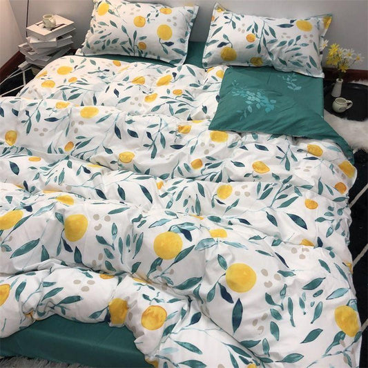 Bed Sheets Quilt Cover Pillowcase Four-piece Set Simple Double Bed Household Daily Necessities Four-piece Set, Bedding