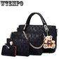 Four-piece fashion embossed handbags cartoon bear trend shoulder bag diagonal bag versatile handbag