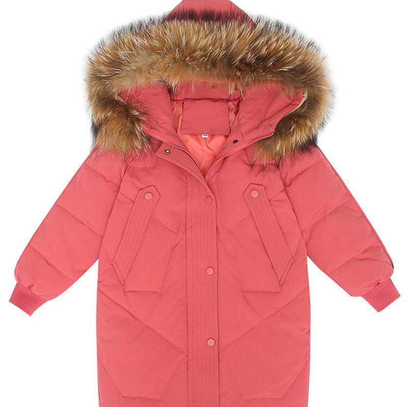 Children's Down Jacket Girls Mid-length Korean Thick Coat Windproof and Warm Clothes