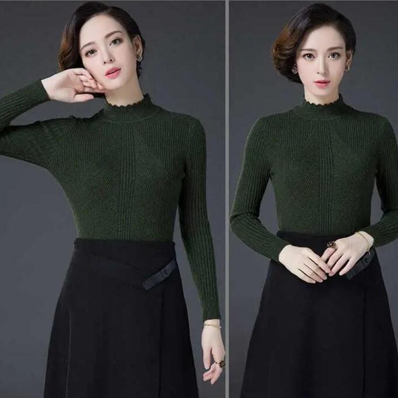 Winter Women's Woolen Sweater  Thickened Warm Turtleneck Sweater Slim Cashmere Sweater Jumper Tops