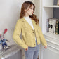 2021 Spring and Autumn Zipper Jacket Suit Collar Temperament Age-reducing Short Jacket