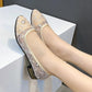 Women's Summer Cloth Shoes Flat Mesh Hollow Shoes Mid-heel Sandals