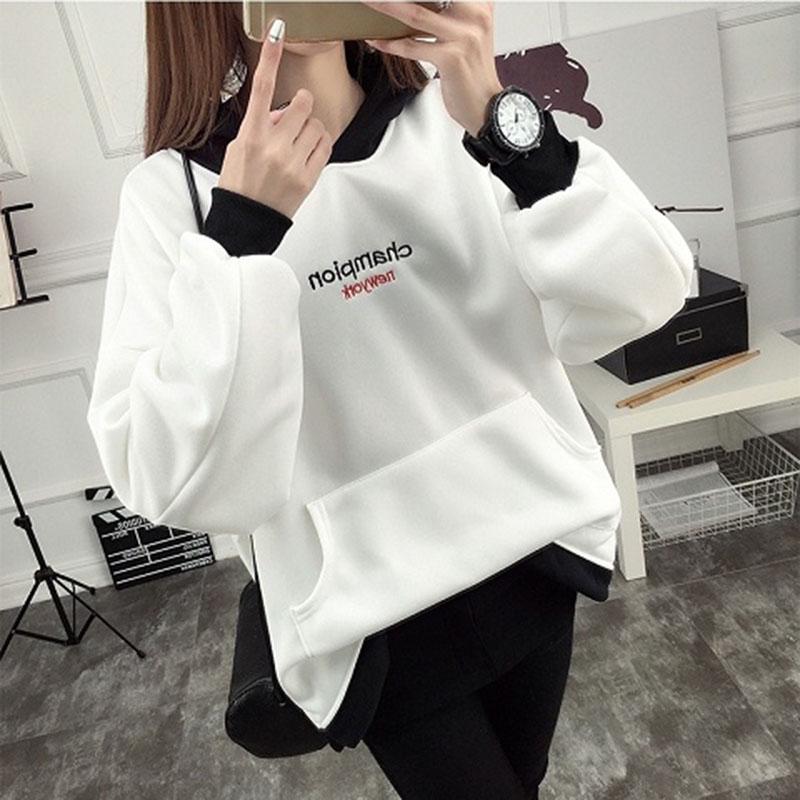 Warm Hooded Tops Autumn and Winter Sweater Cotton Women's Sweatshirt Wild Large Size Long Sleeve