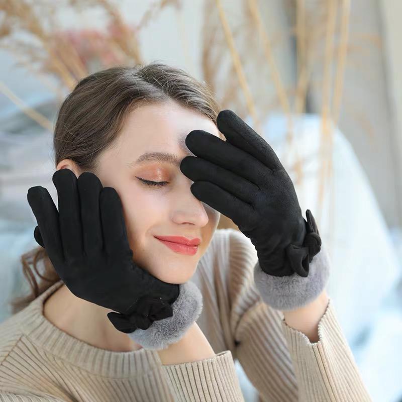 Windproof gloves Winter Warm gloves Thick gloves Woman fashion gloves Plush Cotton gloves
