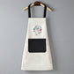Apron Women's Waterproof and Oil-proof Kitchen Household Hand-wiping Cute Cartoon Cooking Work Men's and Women's Aprons