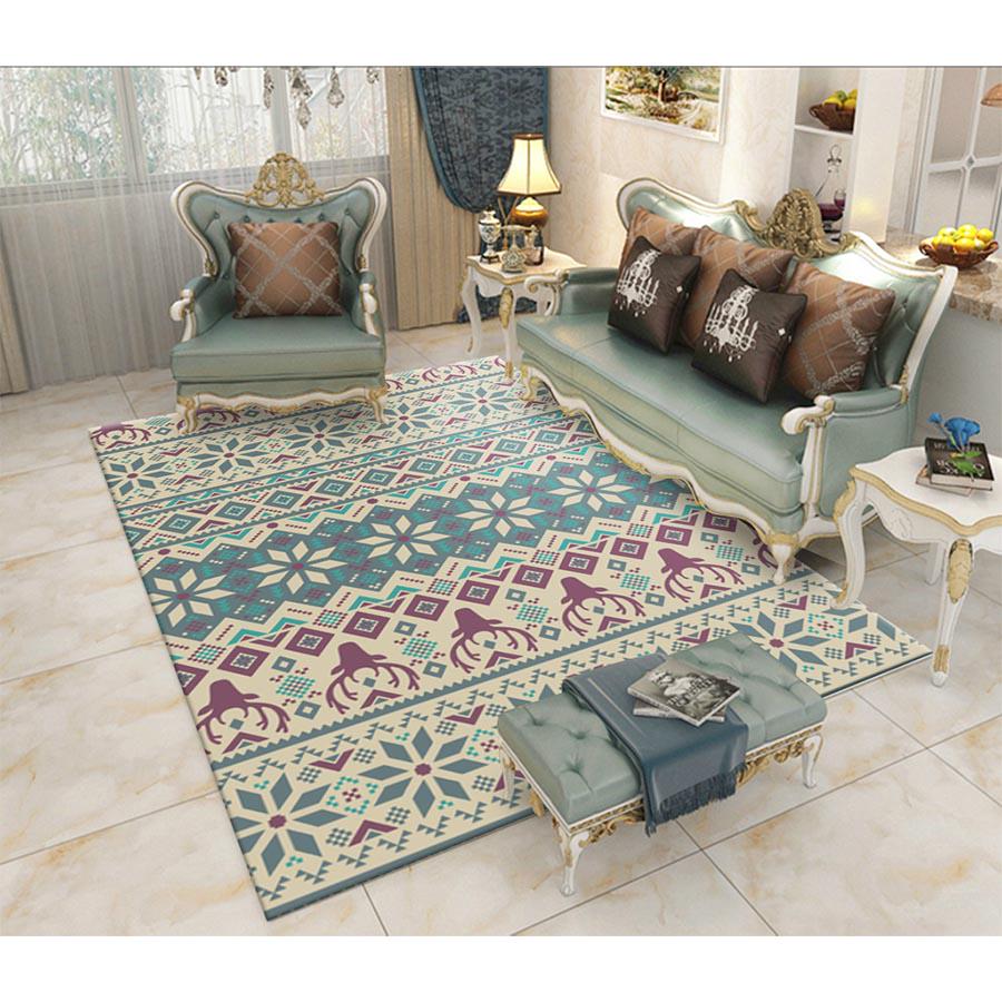 Large size geometric carpets  for Parlor Crane Printed Living Room Area Rugs  Floor Rugs for Bedroom