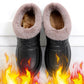 Winter Plus Velvet Warm Cotton Shoes Women's PU Waterproof Non-slip Mother Shoes Comfortable and Lightweight Flat Low-heel Snow Shoes