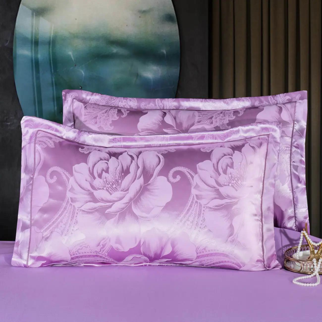 Pure Cotton Solid Color Jacquard Pillowcase Pair Pack Adult Bedroom Pillowcase 48x74cm