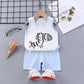 Children's Sleeveless Suit Summer Boys Girl Clothing Korean Baby Clothes Girls' T-shirt Suit Children's Clothing