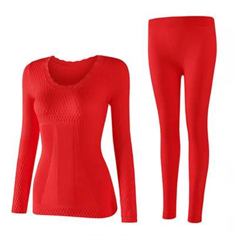 Women Long Sleeve Thermal Underwear Women Winter Thicken Tight Suit Sexy Pajamas Autumn Spring Windproof Soft Lining Slim Body Comfortable Wearable