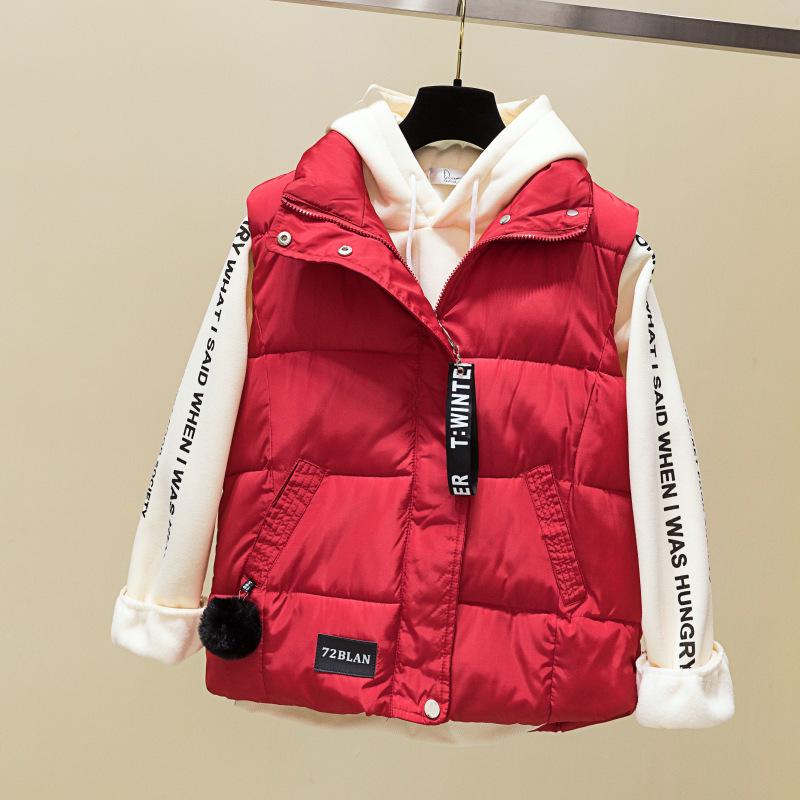 Women's Loose and Thick Short Waistcoat Warm Vest Down Coat Coat Cotton Vest