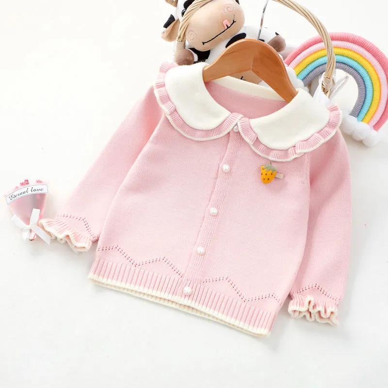 Girls Sweater Autumn and Winter New Sweater Baby Pullover Bottomed Shirt Children's Doll Collar Top