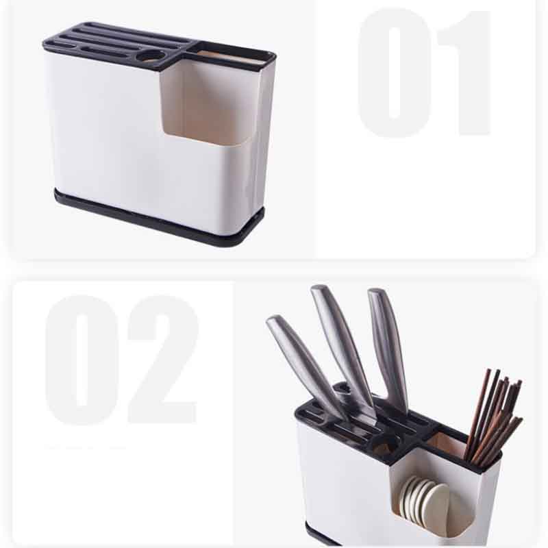 Kitchen Rack Multi-function Knife Rack Storage Rack Insert Knife Seat Chopsticks Tube Drain Storage Rack Kitchen Supplies Tools