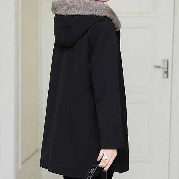 M-XXXXL Women's Winter Solid Color Warm Parker Coat Female Large Size Long Sleeve Mid-length Hooded Jacket