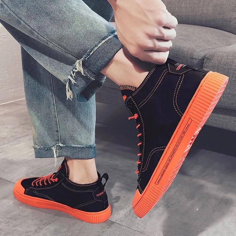 Summer Men's Korean High-top Canvas Shoes Trendy Student Sports Shoes Men's Casual Sneakers