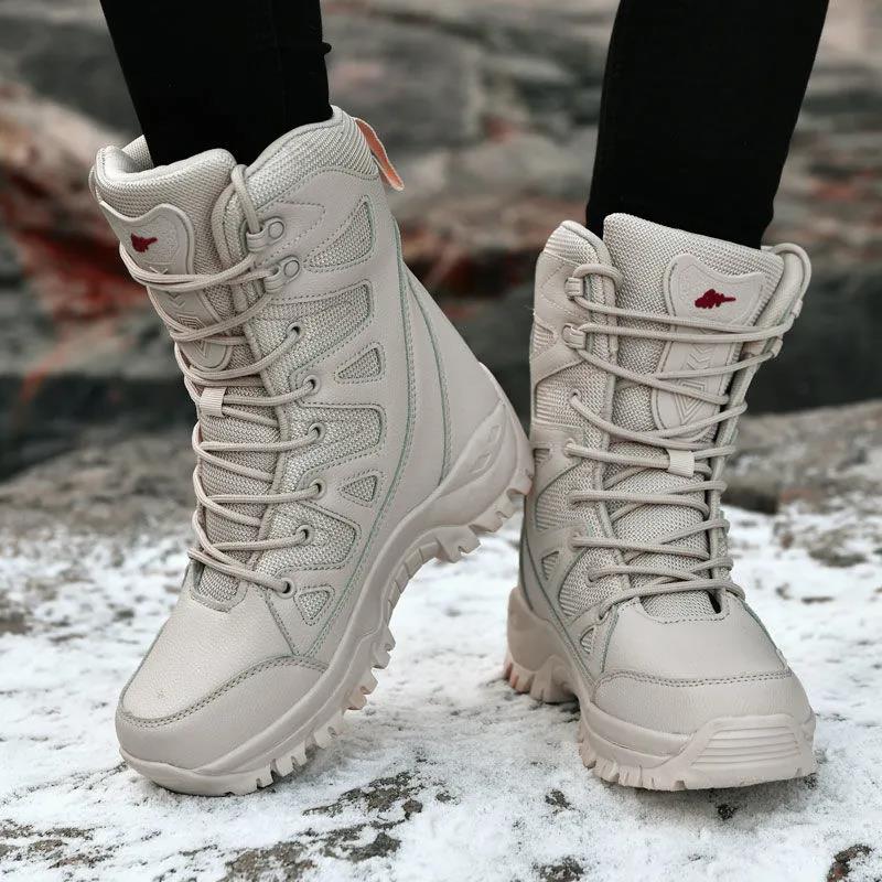 Winter Plus Velvet Boots Men and Women Outdoor Hiking Boots High-top Desert Boots Tooling Boots