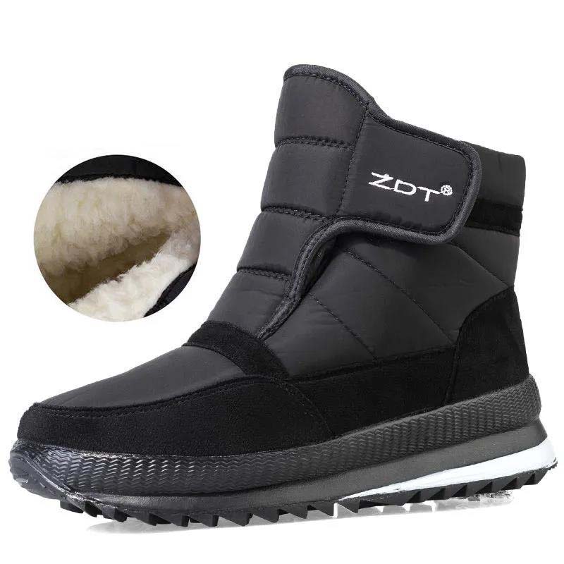 Men's High Tube Plus Velvet Cotton Shoes Anti-slip Warm Shoes Waterproof Warm Snow Boots Men's Cotton Boots